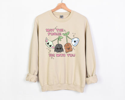 Galactic Cherries Pink- Adult Fleece Sweatshirt