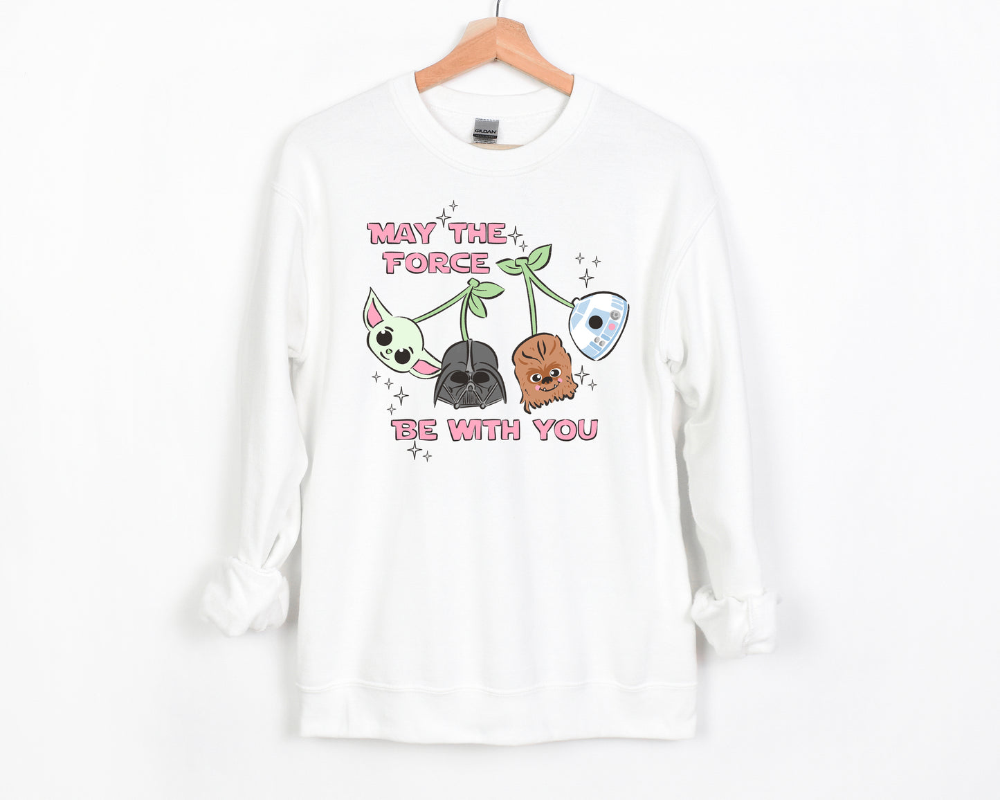 Galactic Cherries Pink- Adult Fleece Sweatshirt