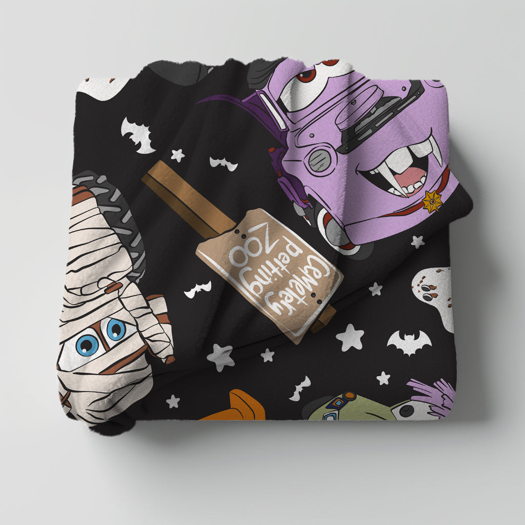 Halloween Carsland (Dark) Minky Throw Blanket *PREORDER*