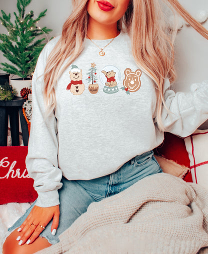 Christmas Hunny Bear - Adult Fleece Sweatshirt