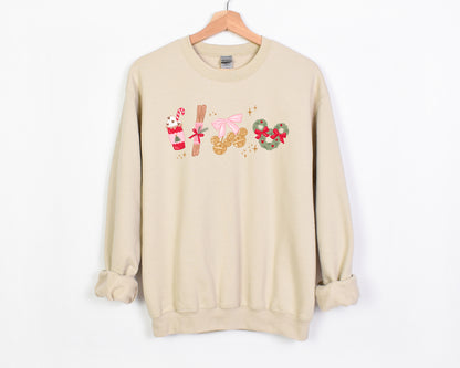 Jingle Bells (Pink) - Adult Fleece Sweatshirt