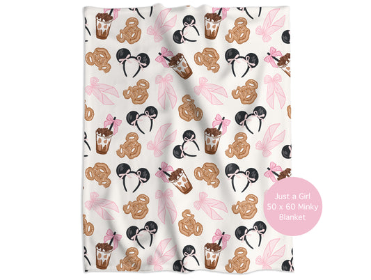 Just a Girl Minky Throw Blanket *PREORDER*