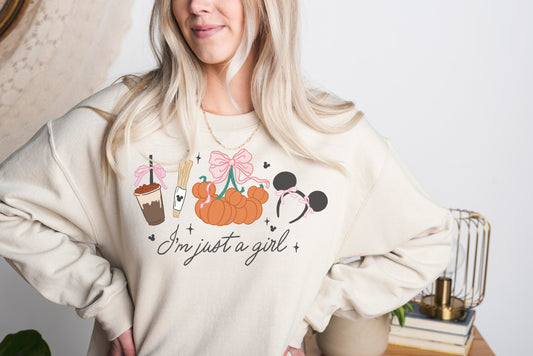 Just a {Fall} Girl  - Adult Fleece Sweatshirt