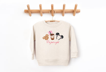 Just a Girl - Kids Fleece Sweatshirt
