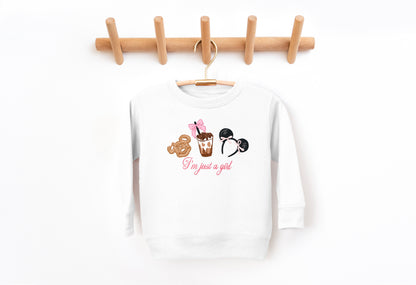 Just a Girl - Kids Fleece Sweatshirt