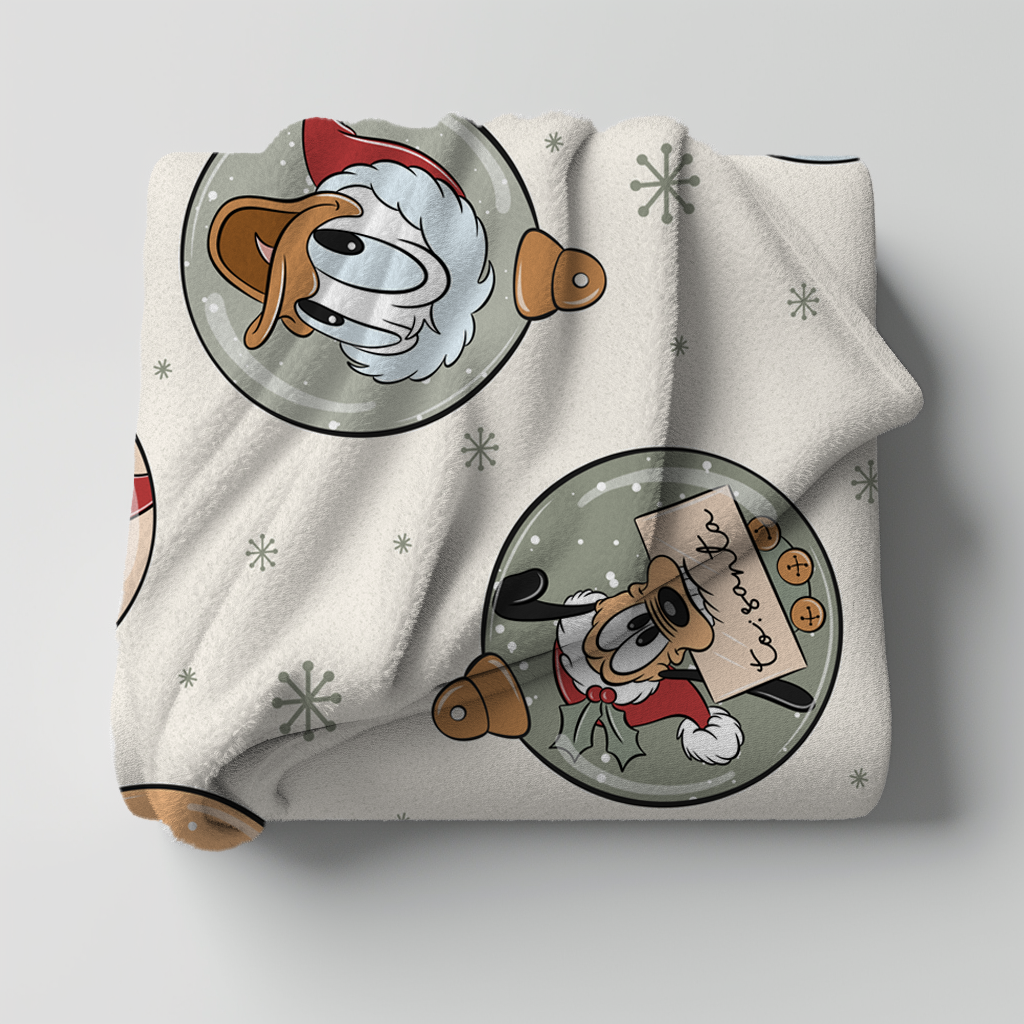 Magic Christmas Bulbs (Light) Minky Throw Blanket *PREORDER*