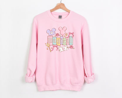 Magical Parks  - Medium Pink Adult Fleece Sweatshirt *READY TO SHIP*