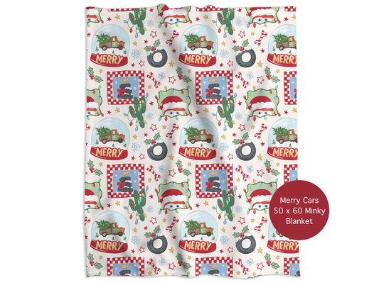 Merry Cars  Minky Throw Blanket *PREORDER*
