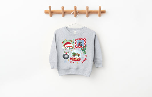 Merry Christmas Cars - Kids Fleece Sweatshirt