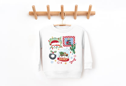 Merry Christmas Cars - Kids Fleece Sweatshirt