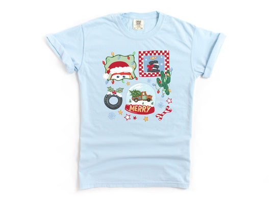 Merry Christmas Cars - Comfort Colors Adult Tee