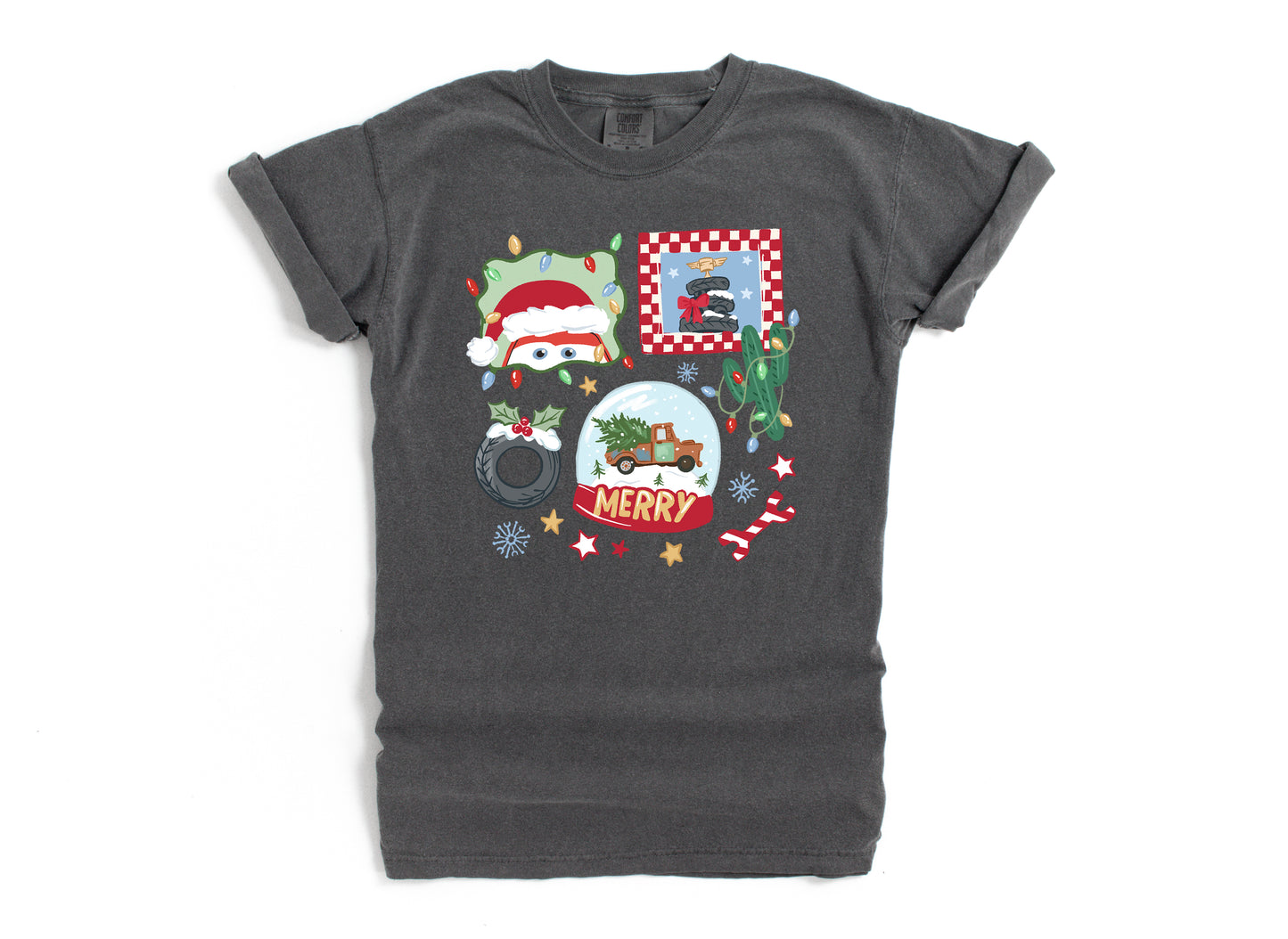 Merry Christmas Cars - Comfort Colors Adult Tee