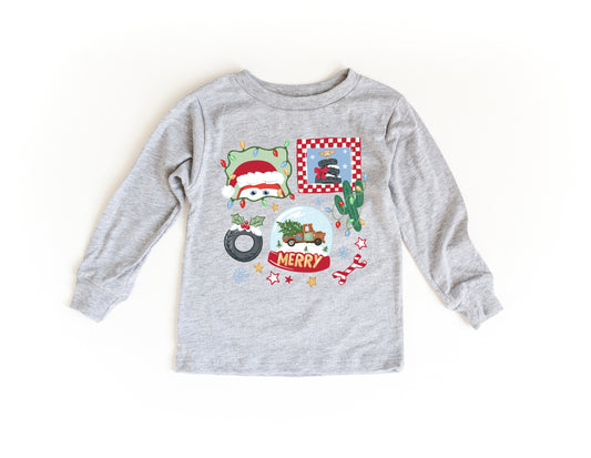Merry Christmas Cars - Kids Long Sleeve