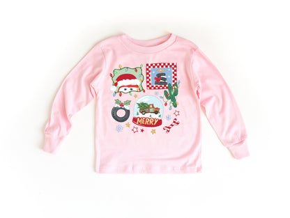 Merry Christmas Cars - Kids Long Sleeve