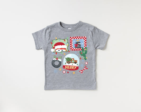 Merry Christmas Cars - Kids Tee