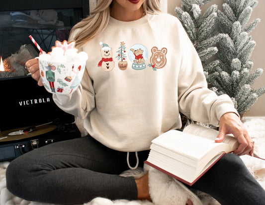 Christmas Hunny Bear - Adult Fleece Sweatshirt *READY TO SHIP*