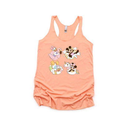 Pool Party (Pink) - Triblend Women's Racerback Tank