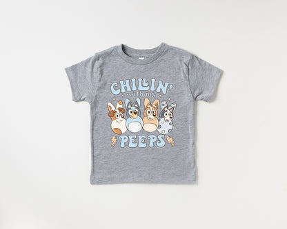 Chillin with my Puppy Peeps - Kids Tee