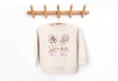 Pup Sisters at the Park - Kids Fleece Sweatshirt