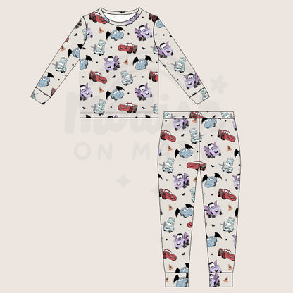 Spooky Cars - Long Sleeve Pajama Set  *READY TO SHIP*