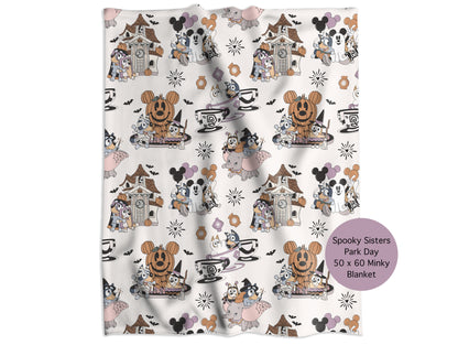 Spooky Sisters Park Day Minky Throw Blanket *PREORDER*