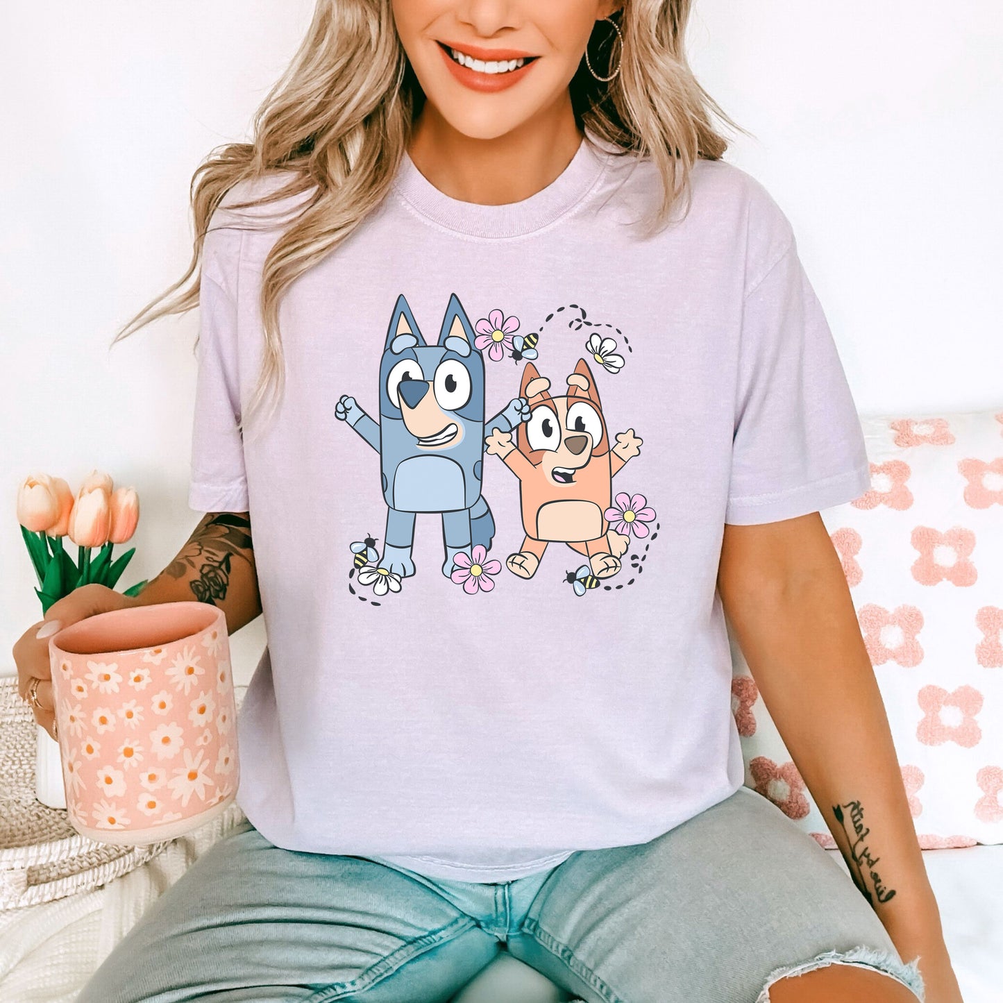 Spring Puppy Sisters - Comfort Colors Adult Tee