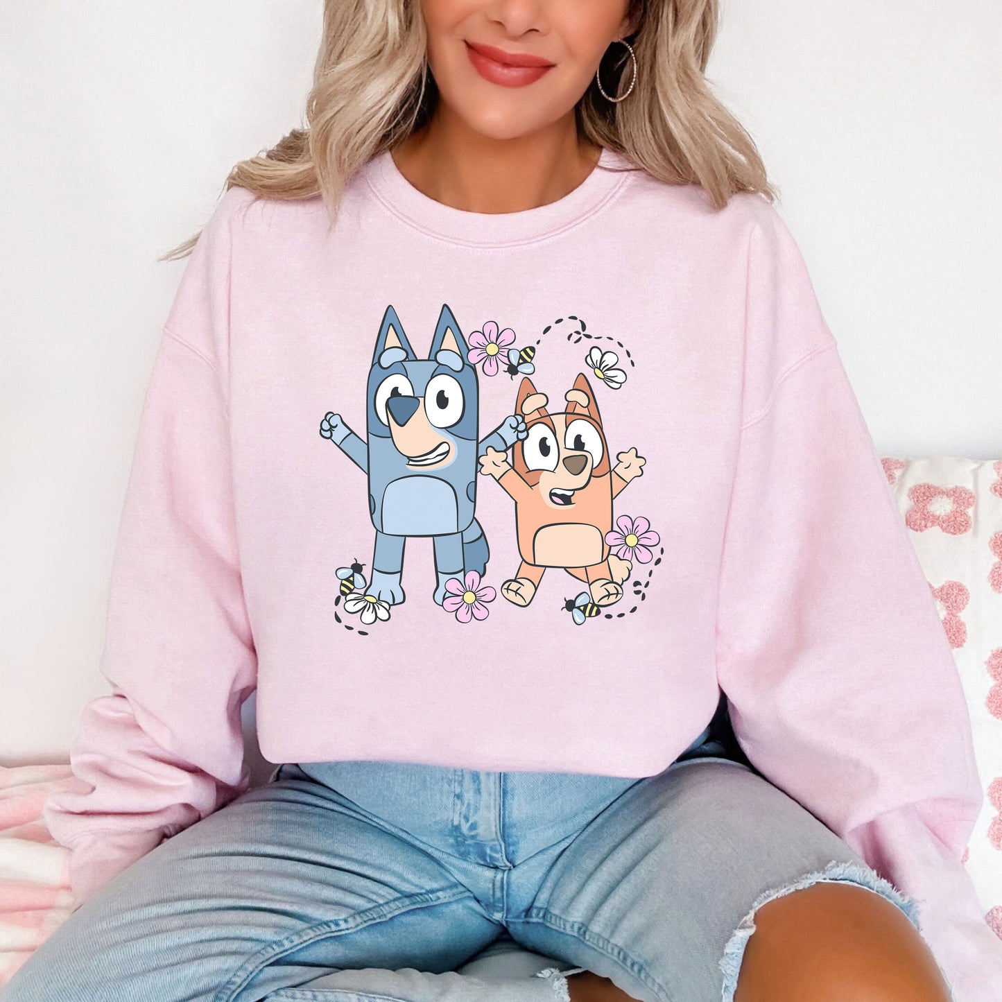 Spring Puppy Sisters - Adult Fleece Sweatshirt