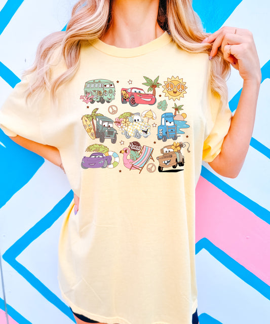 Radiator Springs Summer - Large Butter Comfort Colors Adult Tee *READY TO SHIP*